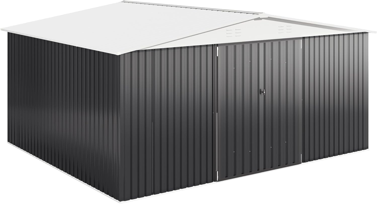 VIWAT 12 ft. W x 16 ft. D Metal Outdoor Storage Garden Tool Steel Shed with Lockable Doors and Windows