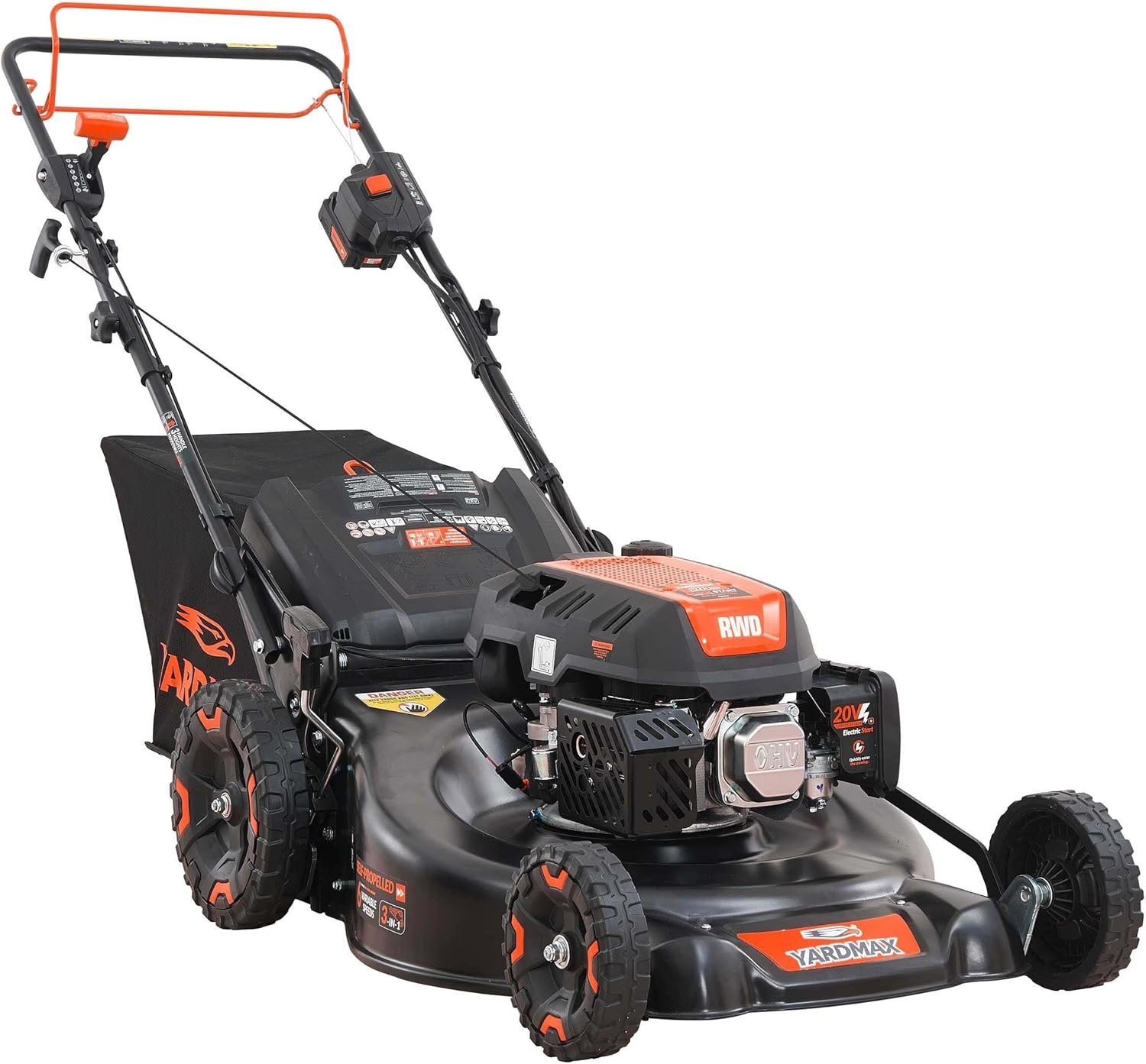 YARDMAX 24 in. 201cc Electric Start Select Pace 6-Speed CVT RWD Self-Propelled Gas Lawn Mower