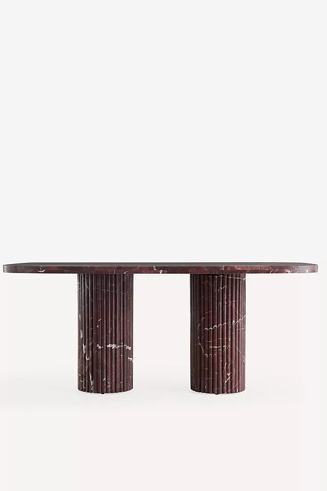 Kanta Rectangular 72" Marble Dining Table by Anthropologie in Purple