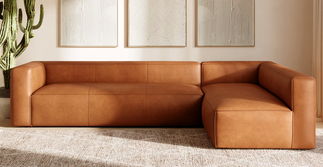poly & bark Piazza Sofa in Saddle Tan - Image 5