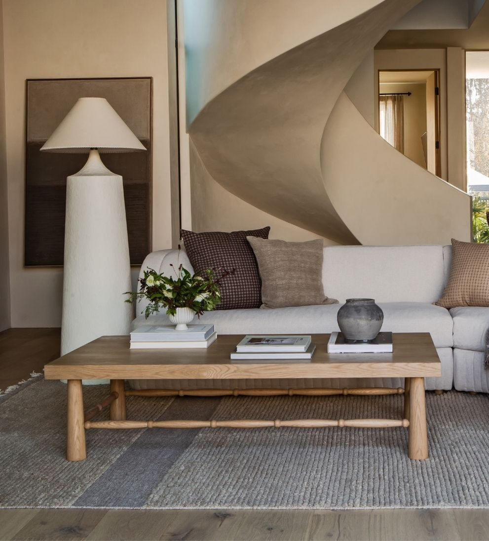 Hydrangea White Oak Spindle Coffee Table | Le Mae