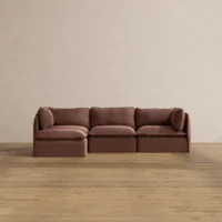 Modular Washable 3-Seater Sectional in Chestnut | Deluxe+ Seat | Cloud Pillow