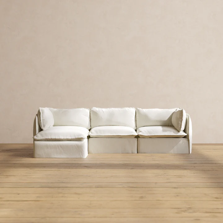 Modular Washable 3-Seater Sectional in Eggshell