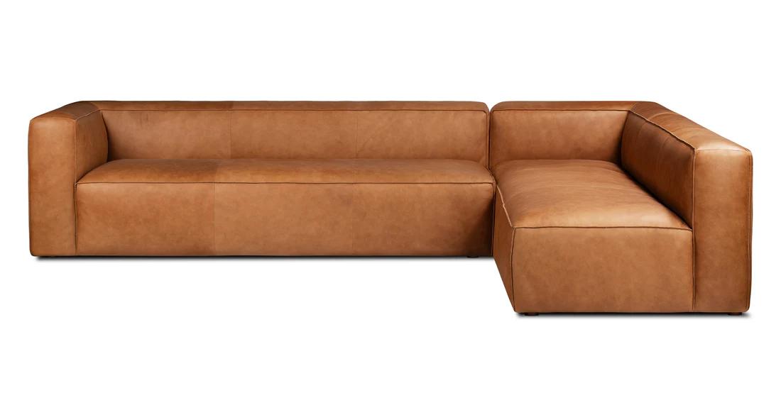 poly & bark Piazza Sofa in Saddle Tan
