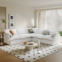 Cloud couch dupe V Shape 5 Pieces Closed Modular maker and son sofa dupe Sectional