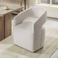 Spruce & Spring Joey Modern Barrel Dining Chair with Caster Wheels & Open Back Fully Assembled - Image 2