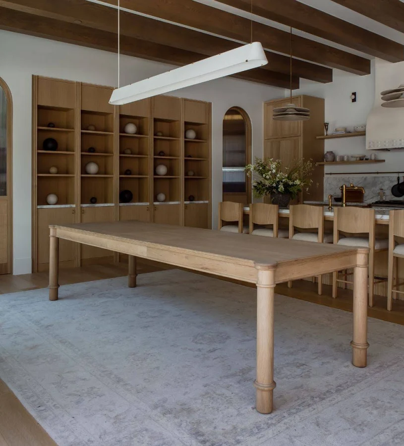 Elizabeth White Oak 96-120" Expandable Dining Table | Le Mae