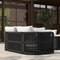 4 PCS Modern Aluminum & Rope Outdoor Swivel Sofa Set with Coffee Table - Image 2